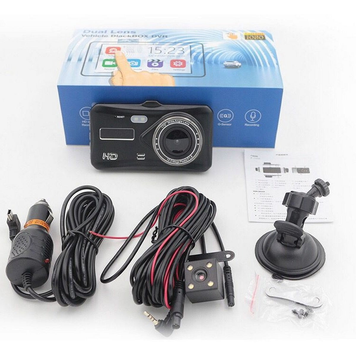 Camara Dual Carro Dvr Pantalla Camara