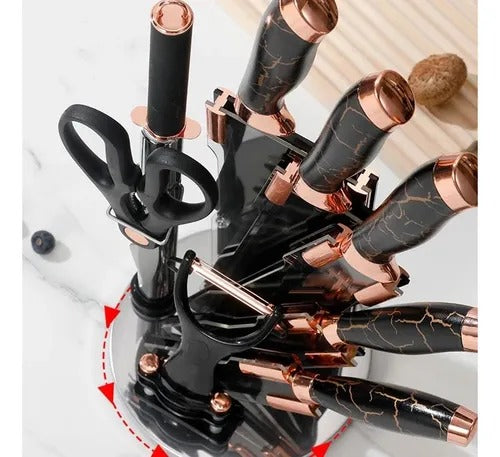 SET DE CUCHILLOS BASE GIRATORIA