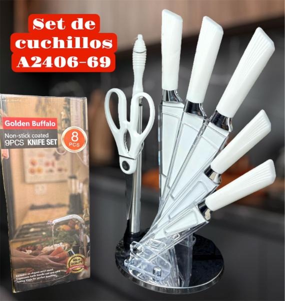 SET DE CUCHILLOS BASE GIRATORIA